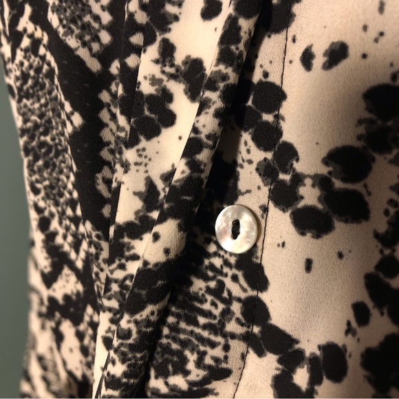 Black Rainn snake skin print lined dress drawstring waist midi , black and white - Picture 5 of 6